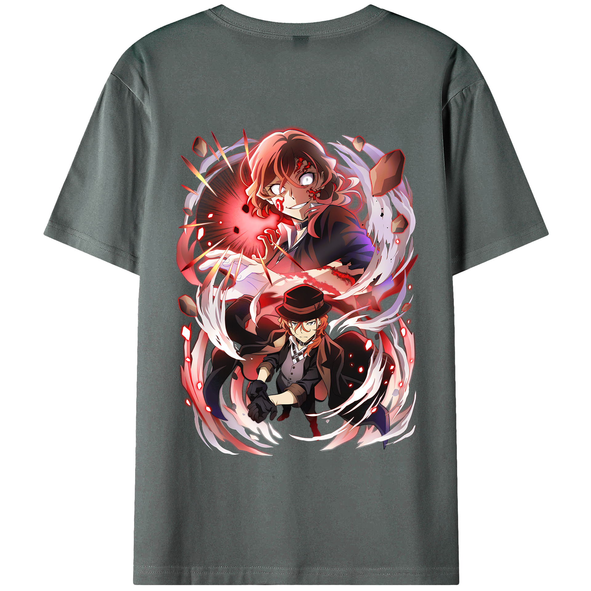 （画像用） 文豪ストレイドッグス Bungo Stray Dogs 綿100％半袖Tシャツ（背面プリント）